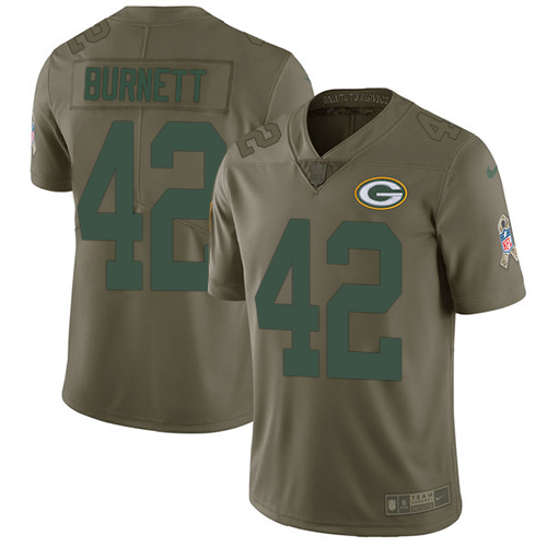 Nike Packers #42 Morgan Burnett Olive Men's Stitched NFL Limited Salute To Service Jersey